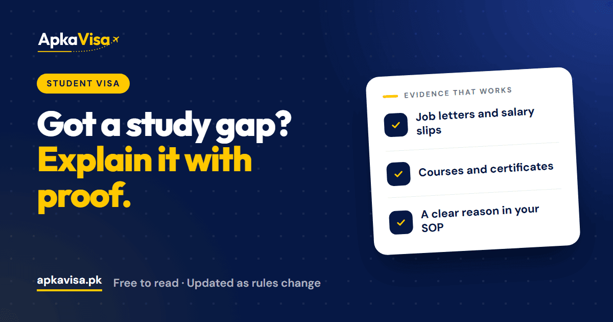 ApkaVisa blog cover: how to explain a study gap on a student visa application