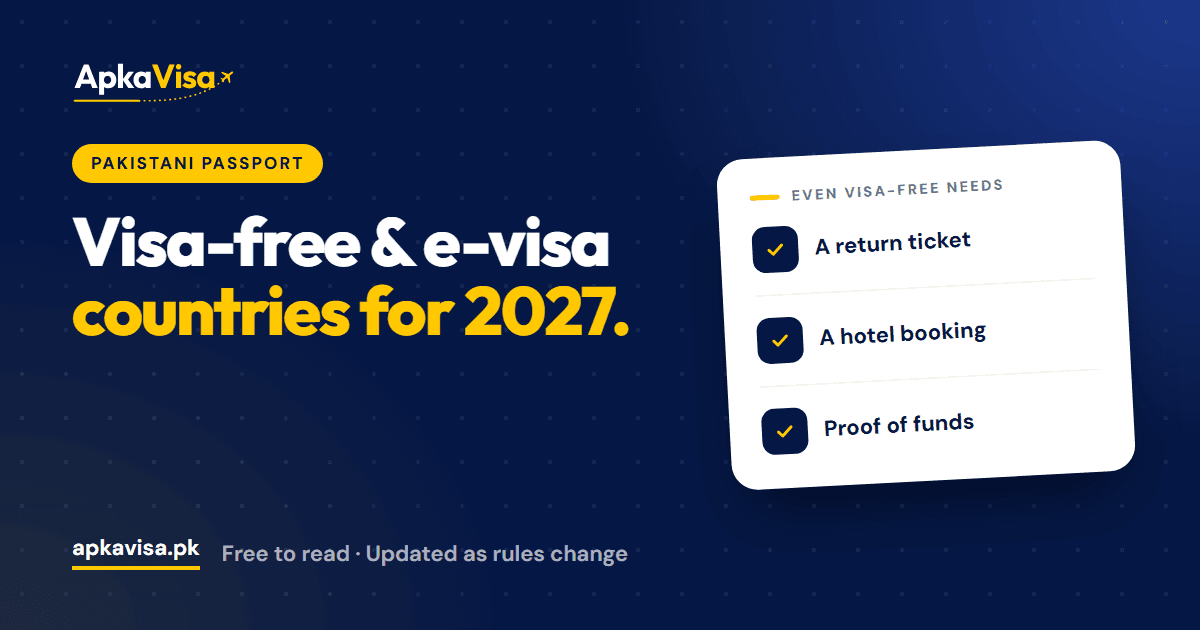 ApkaVisa blog cover: visa-free, visa on arrival and e-visa countries for Pakistani passport holders